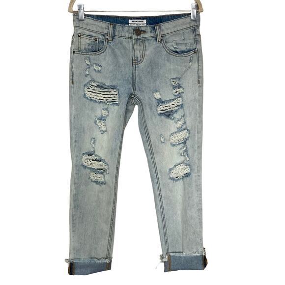 One Teaspoon Awesome Baggies Jeans Size 27 Relaxed Distressed Ripped Destroyed - Picture 5 of 16